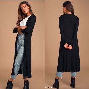 Lulus long black cardigan
